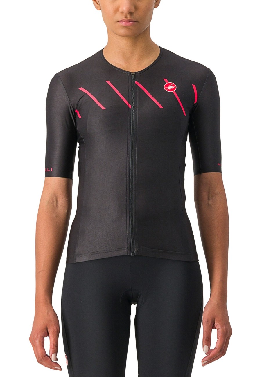 Triathlonanzuge | Castelli Castelli Free Speed 2 Race Kurzarm Oberteil Damen Schwarz