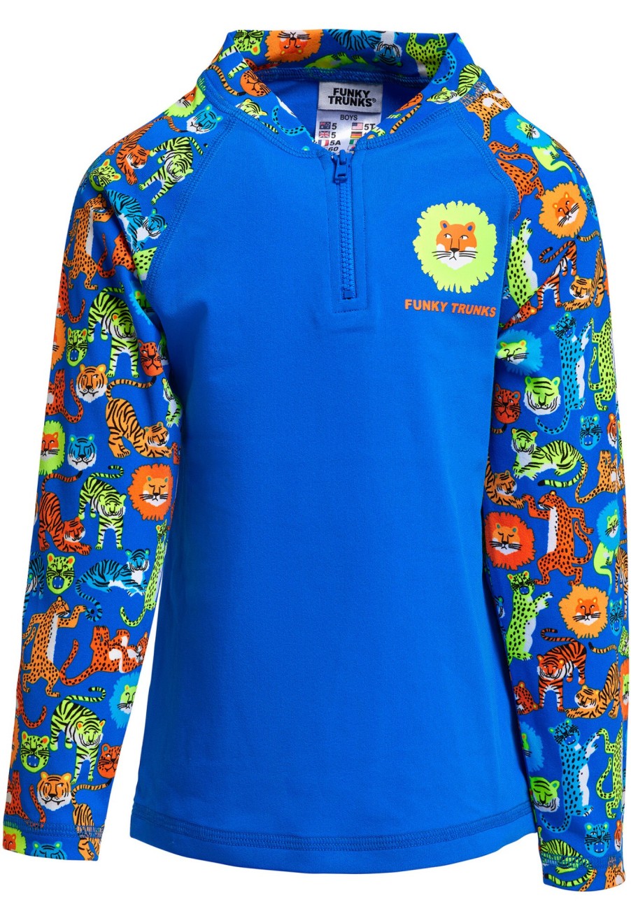 Schwimmbekleidung | Funky Trunks Funky Trunks Zippy Rash Guard Jungen Blau/Bunt