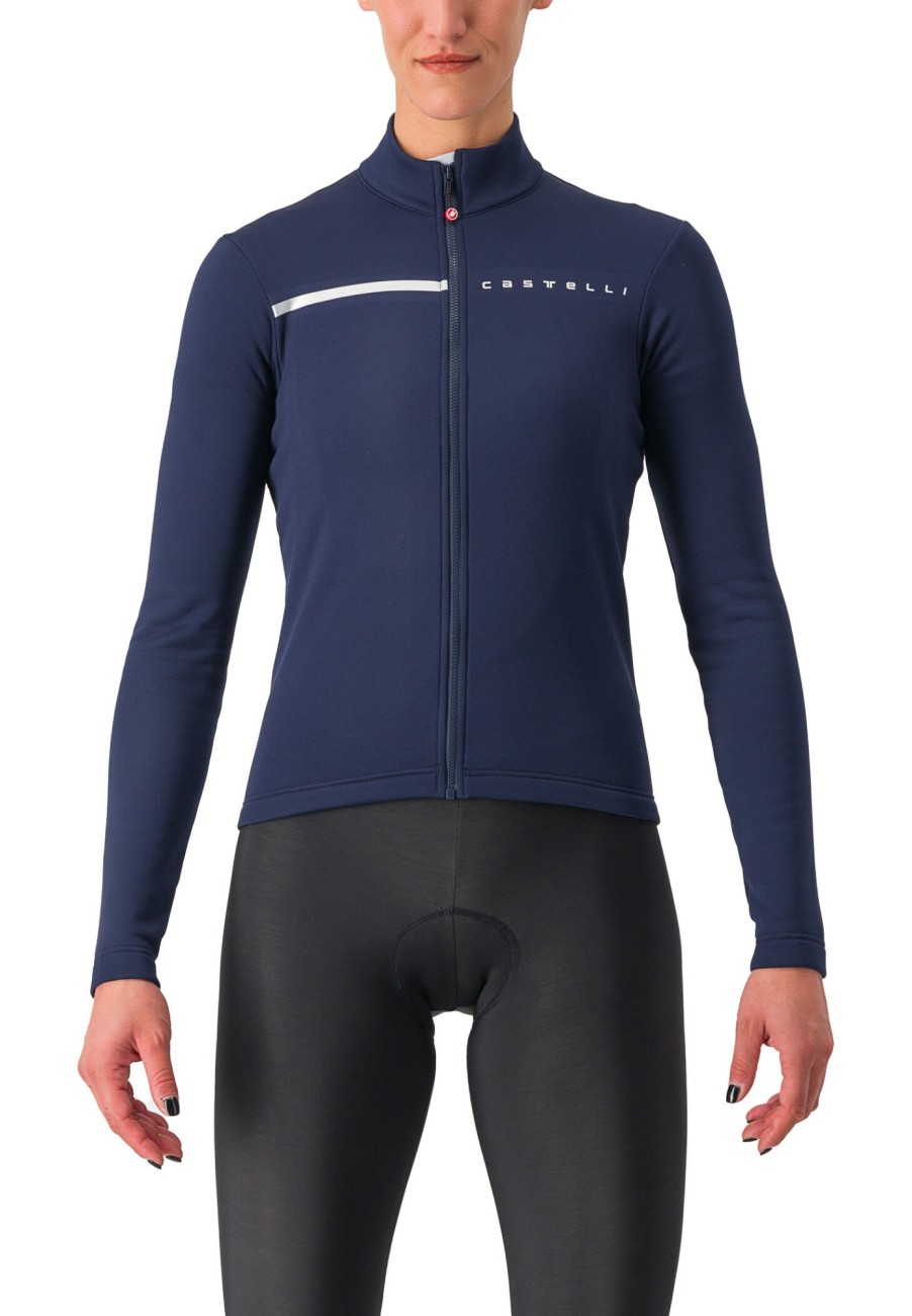 Trikots Langarm | Castelli Castelli Sinergia 2 Trikot Fz Damen Blau