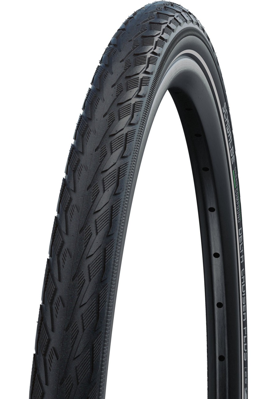 E-Bike Teile | SCHWALBE Schwalbe Deltacruiser Plus Drahtreifen 26X1 3/8" Punctureguard E-25 Reflex Schwarz