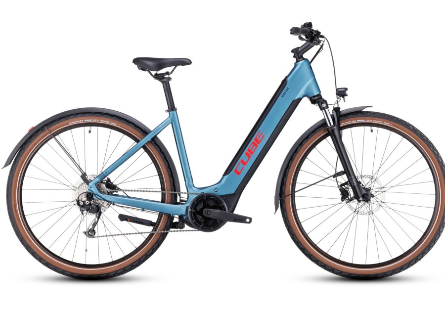 E-Bikes Trekking | Cube Cube Nuride Hybrid Performance 500 Allroad Easy Entry Blau