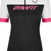 Trikots Kurzarm | Dynafit Dynafit Ride Light Kurzarm Tee Mit 1/2 Reisverschluss Damen Schwarz/Weis