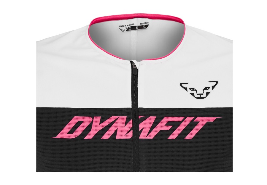 Trikots Kurzarm | Dynafit Dynafit Ride Light Kurzarm Tee Mit 1/2 Reisverschluss Damen Schwarz/Weis