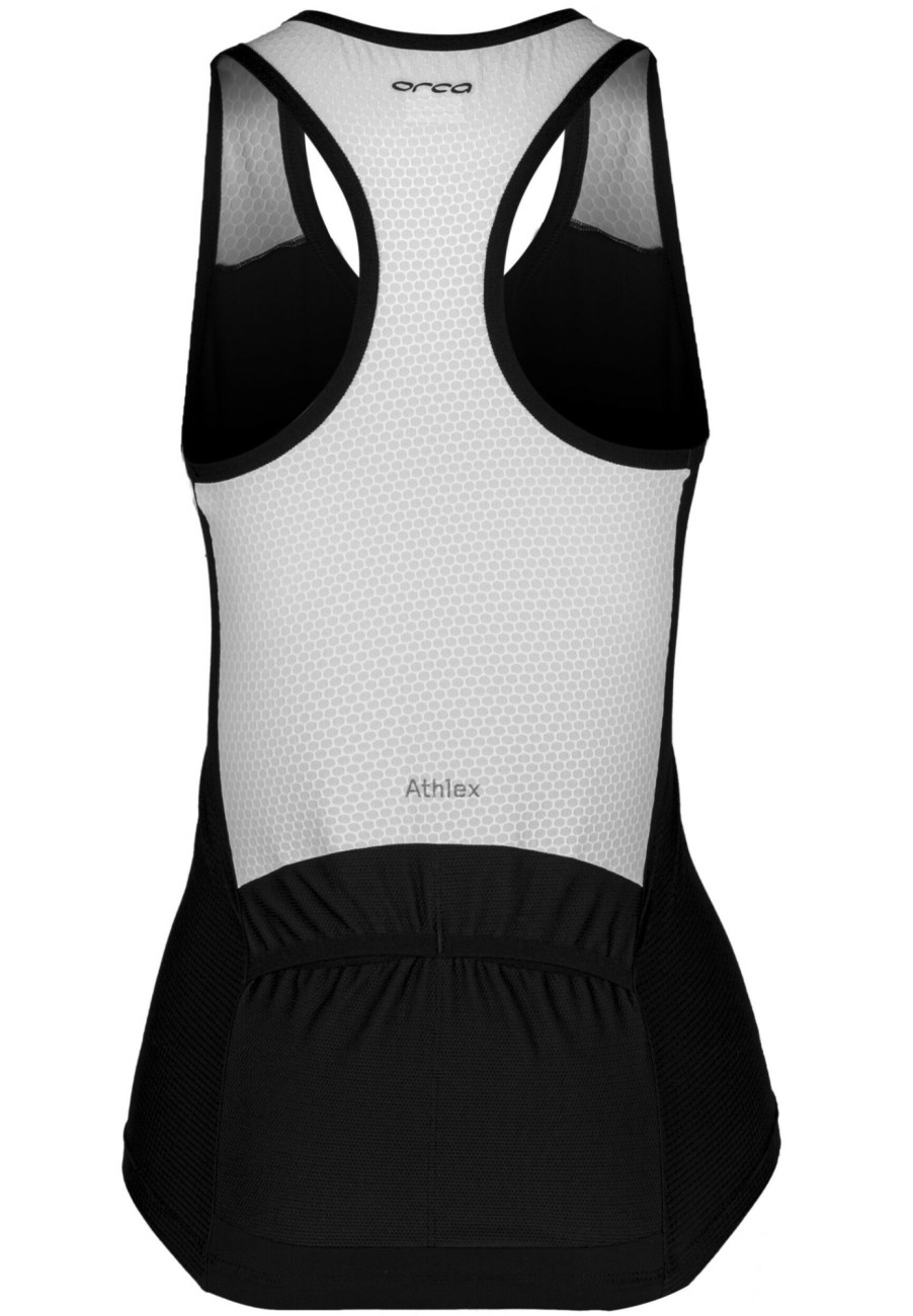 Triathlonanzuge | ORCA Orca Athlex Triathlon Oberteil Ohne Armel Damen Schwarz/Weis