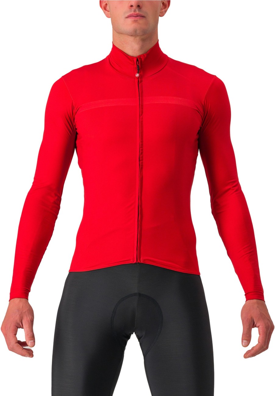 Trikots Langarm | Castelli Castelli Pro Thermal Mid Langarm Trikot Herren Rot