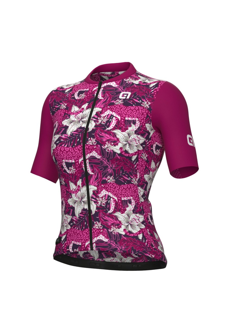 Trikots Kurzarm | Alé Cycling Ale Cycling Hibiscus Kurzarm Trikot Damen Lila