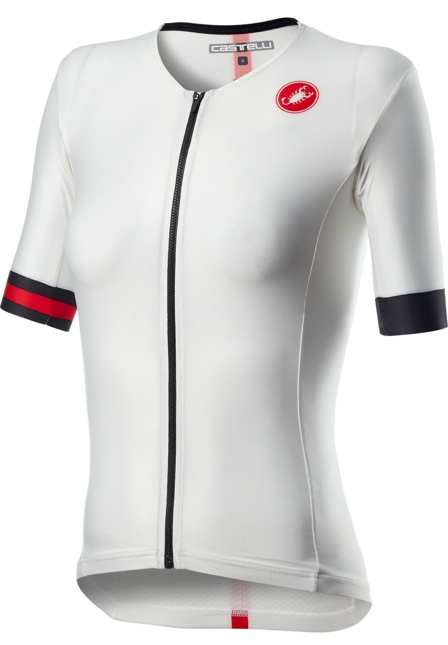 Triathlonanzuge | Castelli Castelli Free Speed 2 Race Kurzarm Oberteil Damen Weis