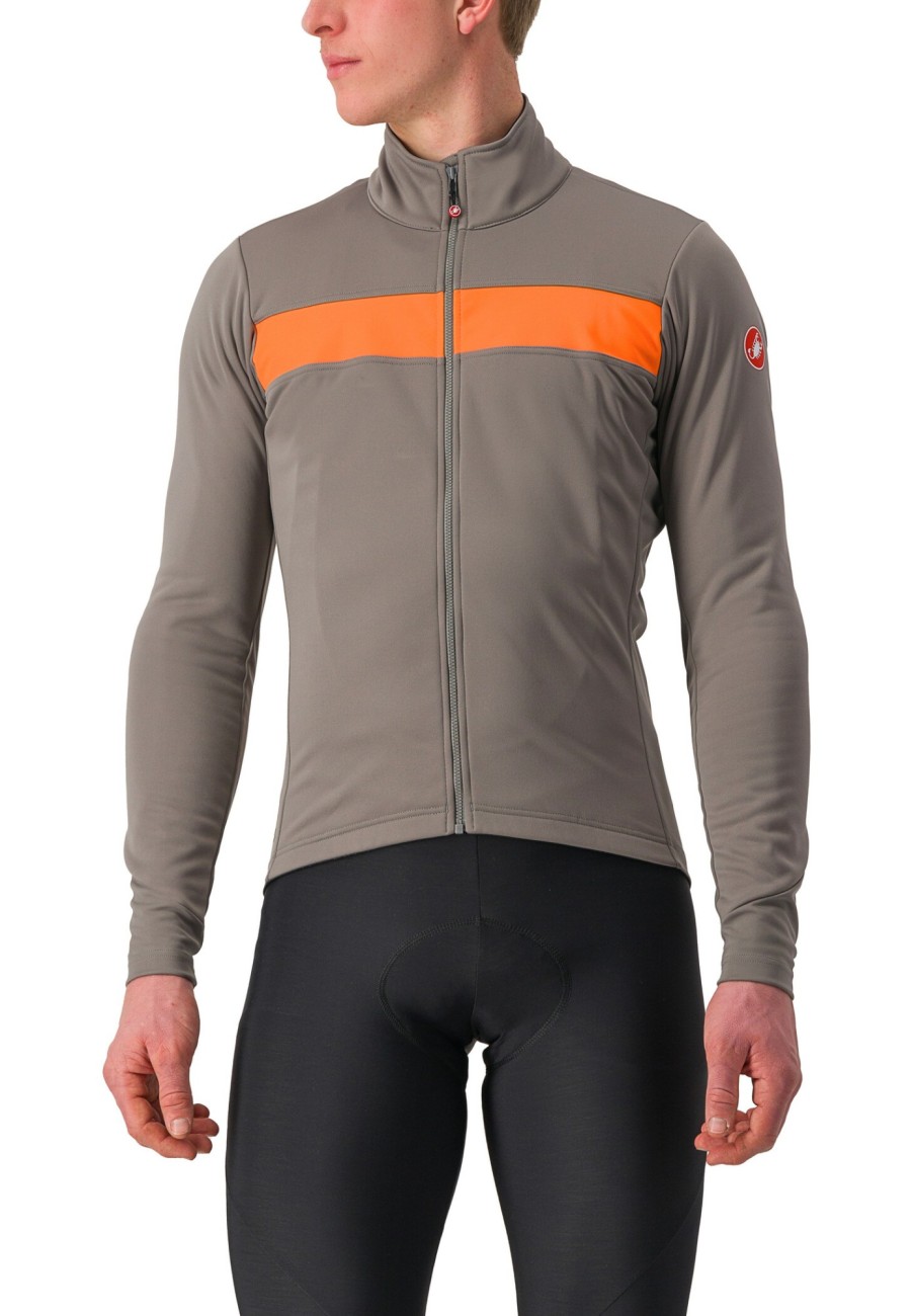 Rennradjacken | Castelli Castelli Raddoppia 3 Jacke Herren Grau