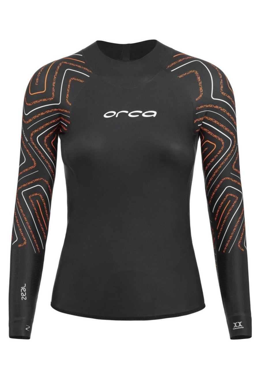 Schwimmbekleidung | ORCA Orca Zeal Openwater Oberteil Damen Schwarz/Orange