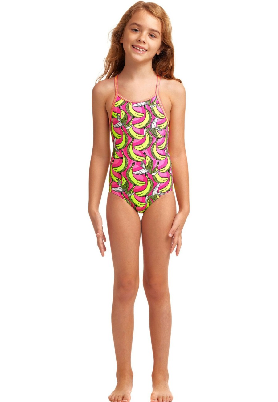 Schwimmbekleidung | Funkita Funkita Printed Einteiliger Badeanzug Madchen Pink/Gelb