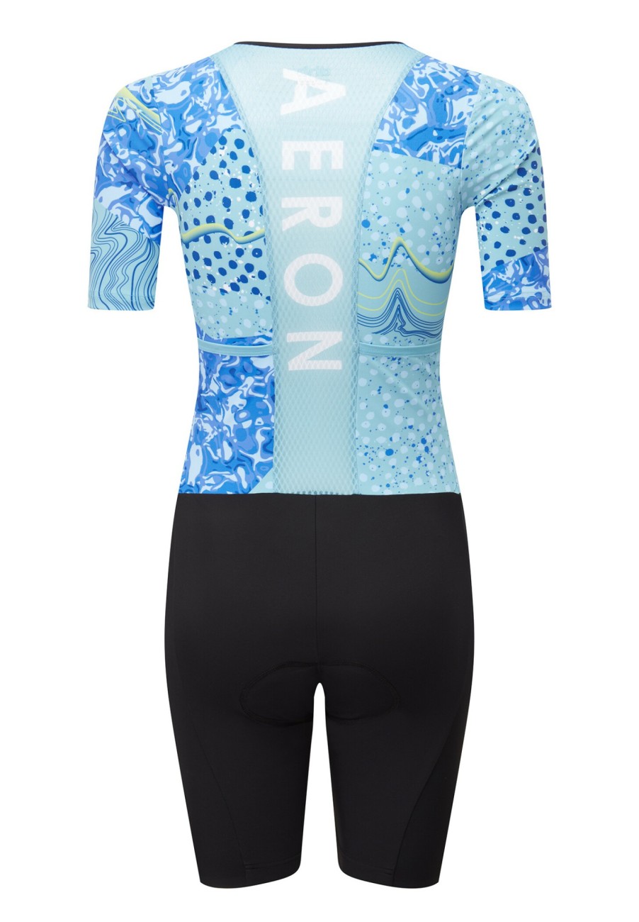 Triathlonanzuge | dhb Dhb Aeron Ltd Ed Kurzarm Triathlonanzug Damen Blau