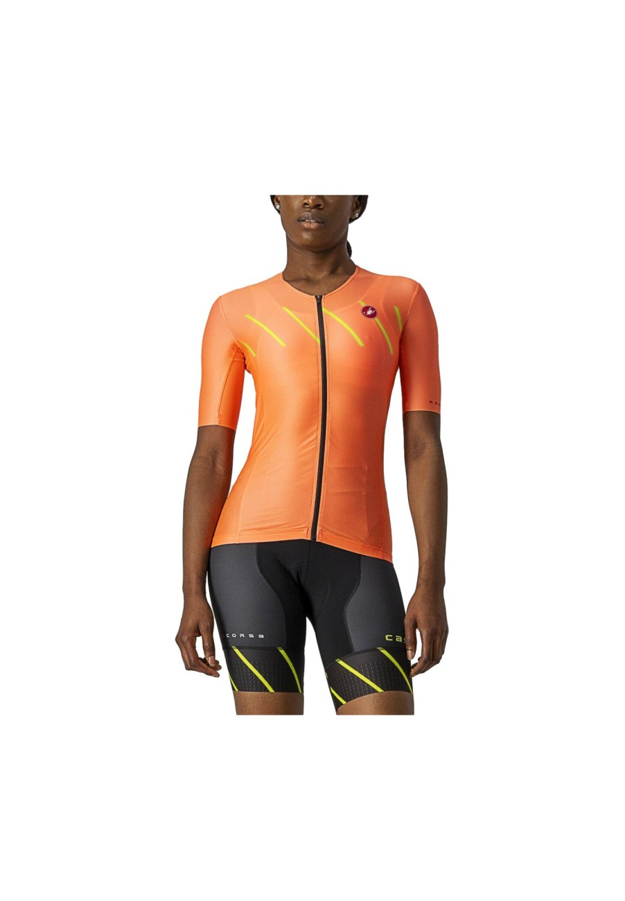 Triathlonanzuge | Castelli Castelli Free Speed 2 Race Kurzarm Oberteil Damen Orange