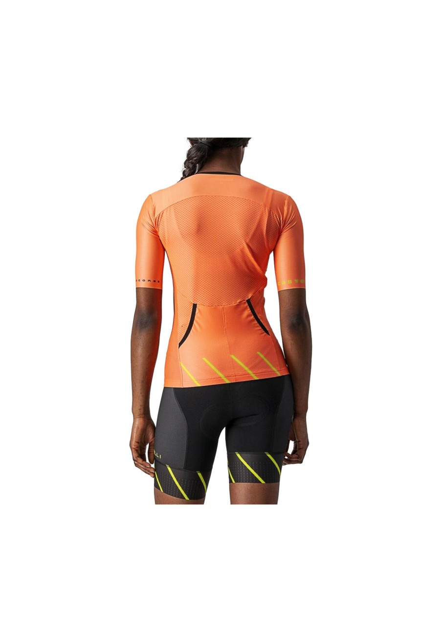 Triathlonanzuge | Castelli Castelli Free Speed 2 Race Kurzarm Oberteil Damen Orange