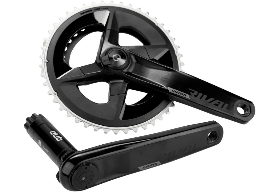 Leistungsmesser | SRAM Sram Rival Axs D1 Quarq Road Dub Powermeter Kurbelgarnitur 2X12-Fach 46/33T Schwarz