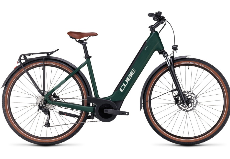 E-Bikes Trekking | Cube Cube Touring Hybrid One 500 Easy Entry Grun/Schwarz