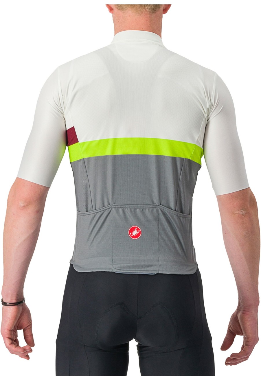 Trikots Kurzarm | Castelli Castelli A Blocco Trikot Herren Weis/Grau