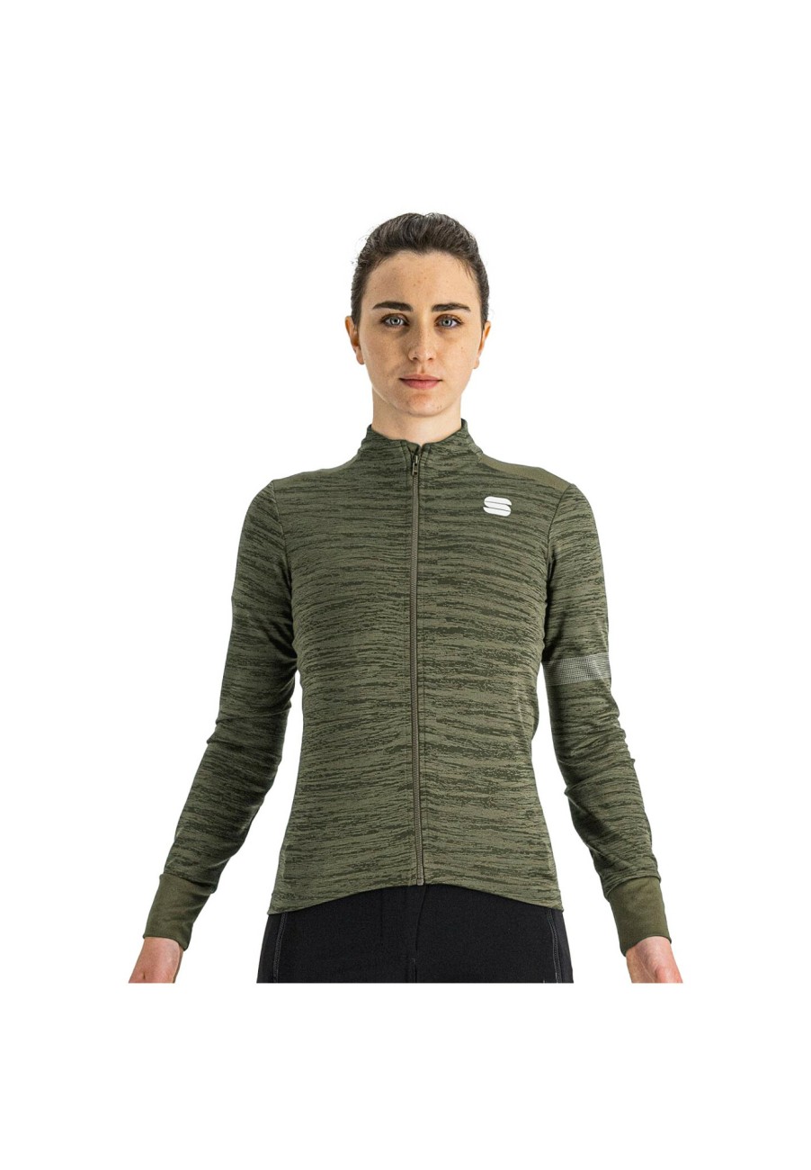 Trikots Langarm | Sportful Sportful Supergiara Thermo Trikot Damen Oliv