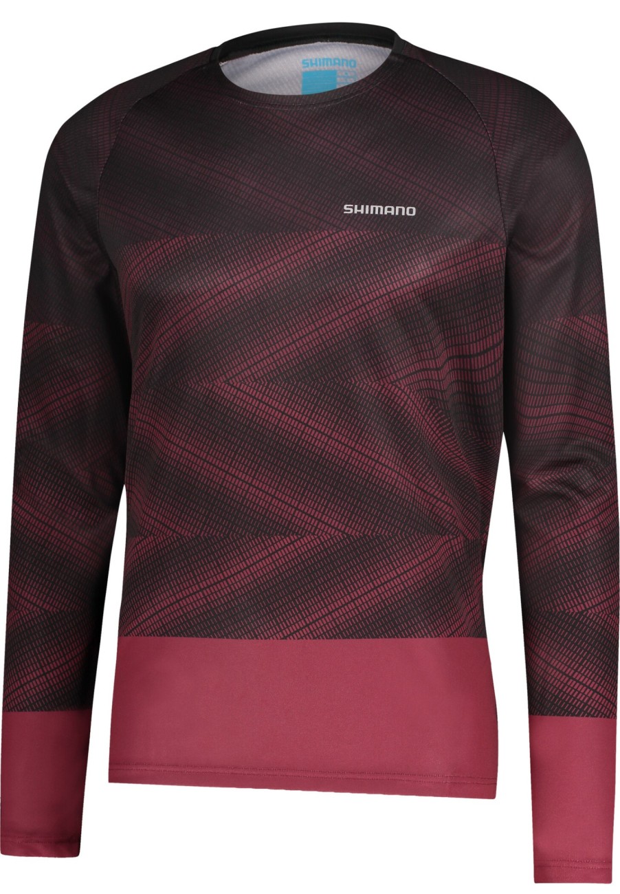 Trikots Langarm | Shimano Shimano Myoko Langarm Trikot Herren Rot/Schwarz