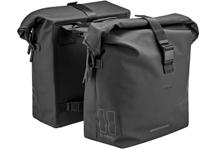 Taschen & Korbe | Basil Basil Soho Doppelpacktasche Nordlicht Mik 41L Schwarz