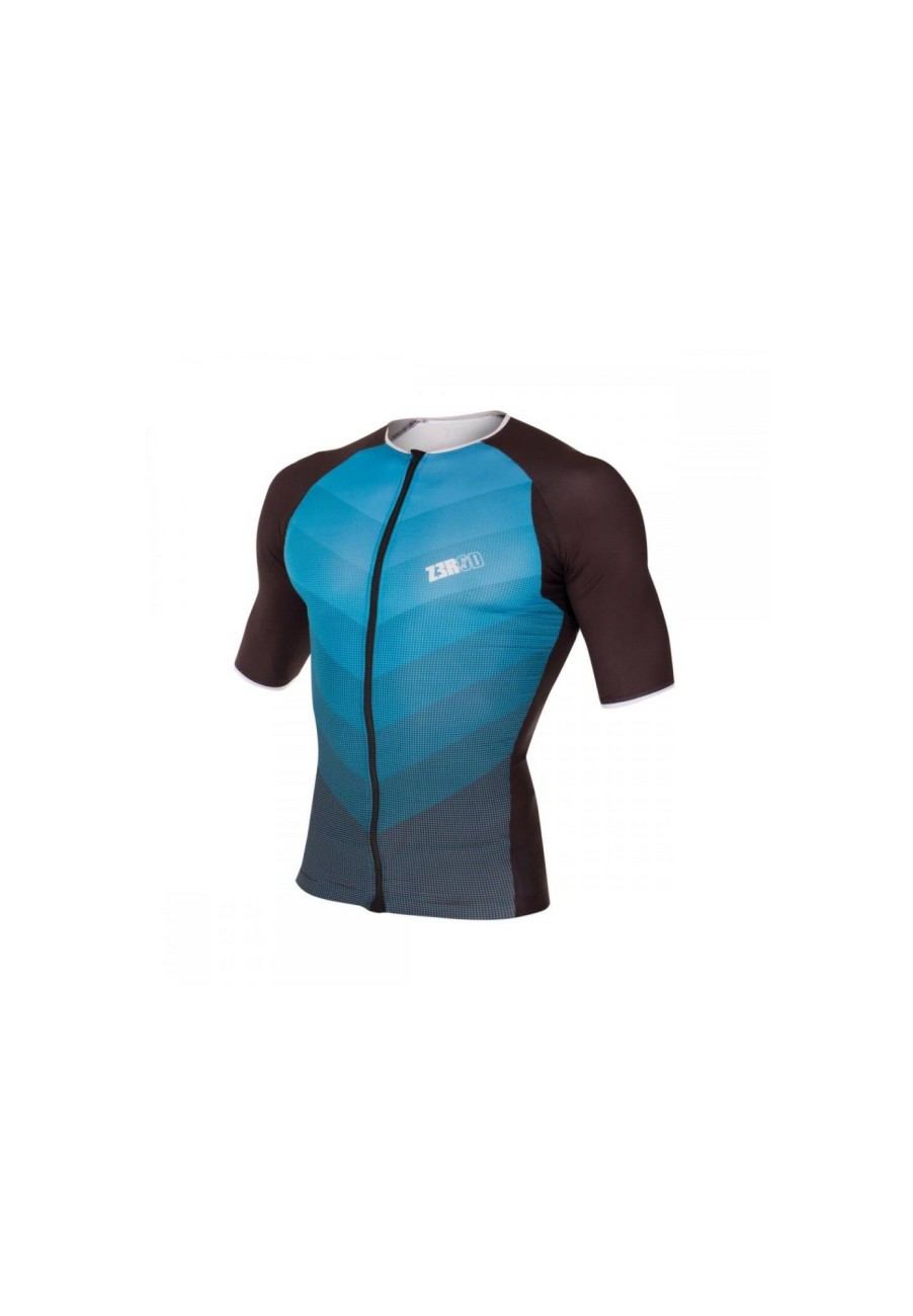 Triathlonanzuge | Z3R0D Z3R0D Racer Tt Kurzarm Singlet Herren Schwarz/Turkis