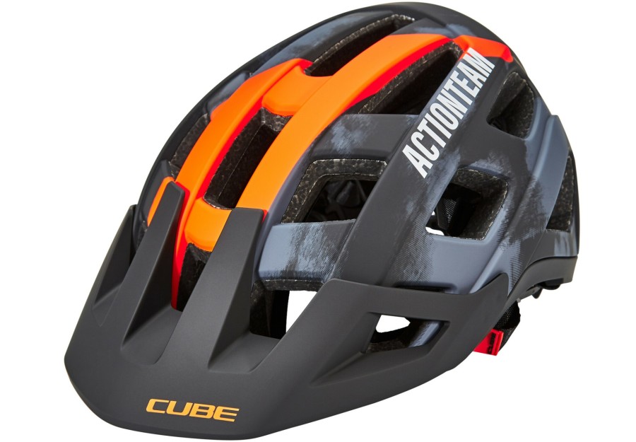 Enduro Helme | Cube Cube Badger X Actionteam Helm Grau/Orange