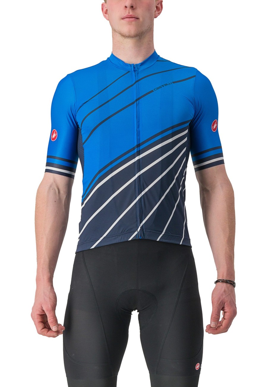 Trikots Kurzarm | Castelli Castelli Speed Strada Trikot Herren Blau