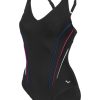 Schwimmbekleidung | arena Arena Bodylift Marina Eye Back Einteiliger Badeanzug Damen Schwarz