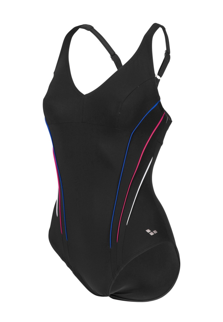 Schwimmbekleidung | arena Arena Bodylift Marina Eye Back Einteiliger Badeanzug Damen Schwarz