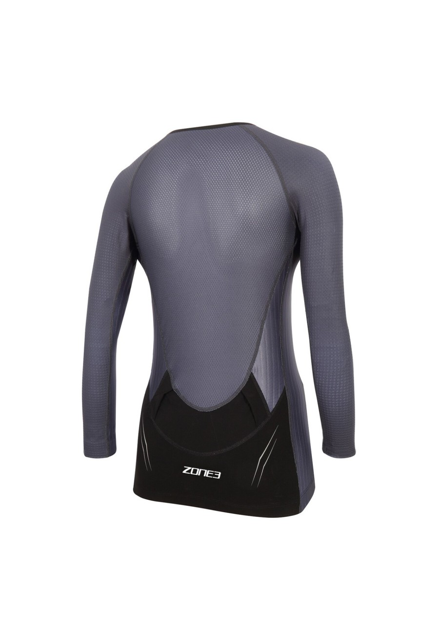 Triathlonanzuge | Zone3 Zone3 Aeroforce-X 3/4 Arm Top Damen Grau/Schwarz