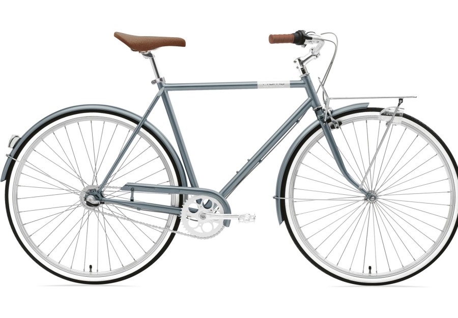 City Herrenrader | Creme Creme Caferacer Uno Diamant 3-Fach Blau