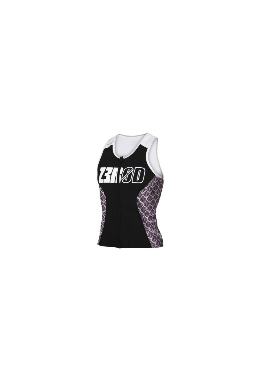 Triathlonanzuge | Z3R0D Z3R0D Racer Black Lotus Armelloses Singlet Damen Schwarz/Pink