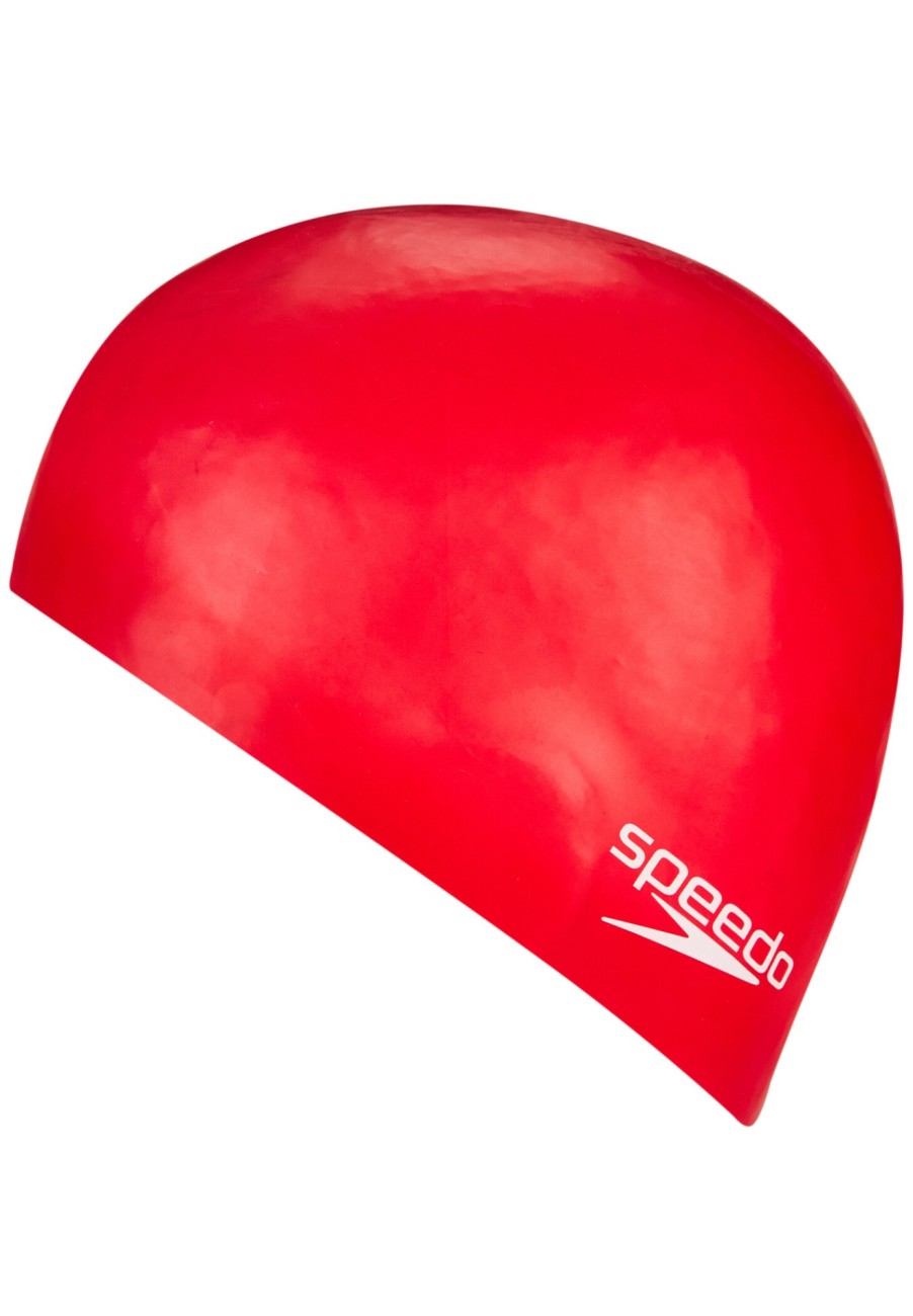 Schwimmkappen | speedo Speedo Plain Moulded Silikon Badekappe Kinder Rot