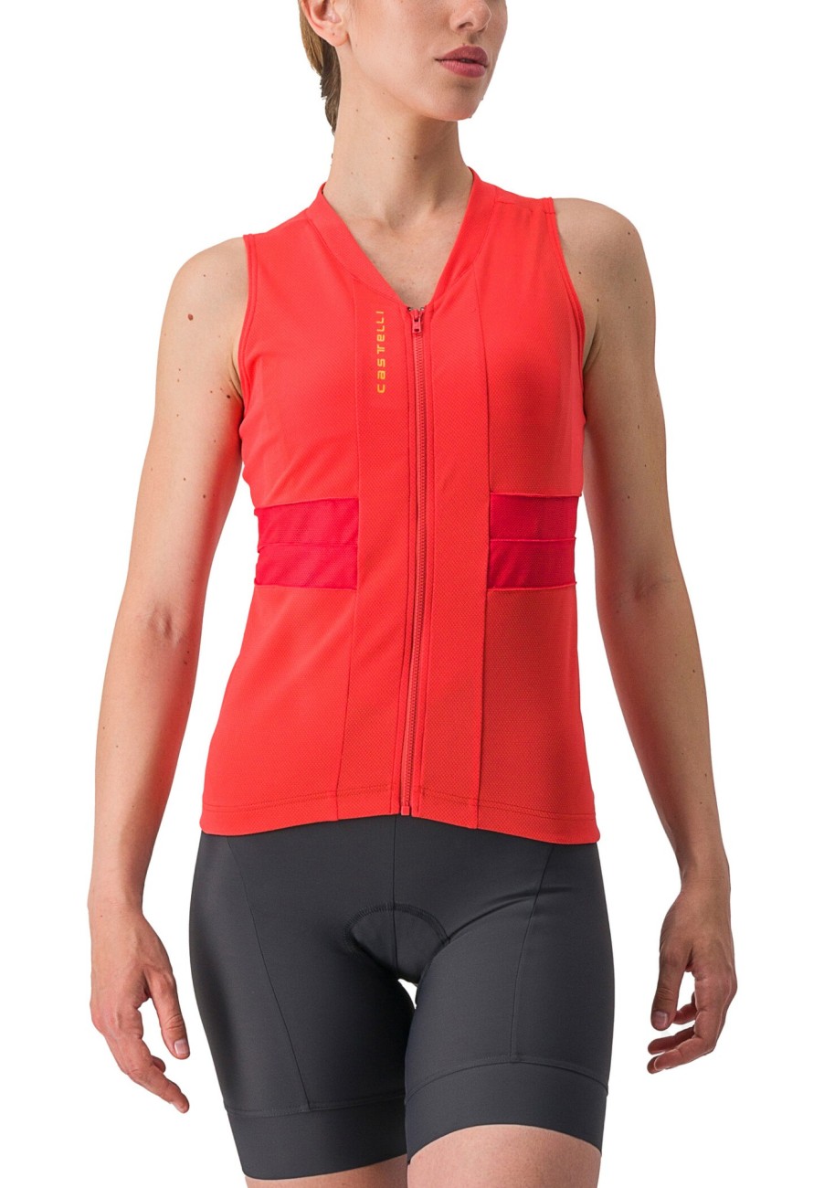 Rennrad Trikots | Castelli Castelli Anima 4 Kurzarm Trikot Damen Rot