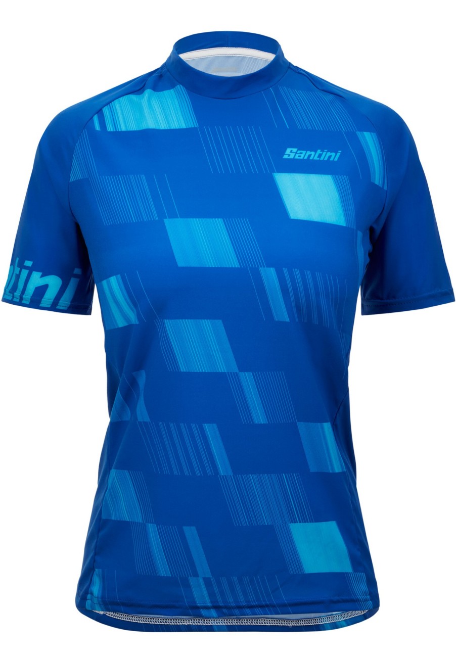 Trikots Kurzarm | Santini Santini Fibra Kurzarm Trikot Damen Blau