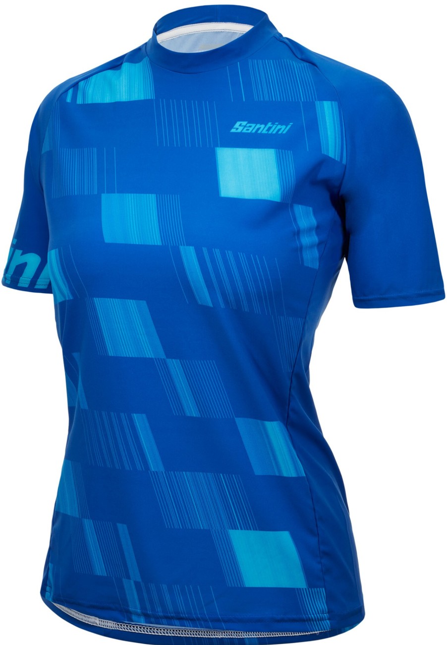 Trikots Kurzarm | Santini Santini Fibra Kurzarm Trikot Damen Blau