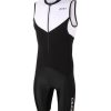 Triathlonanzuge | Zone3 Zone3 Lava Long Distance Triathlonanzug Herren Schwarz/Weis