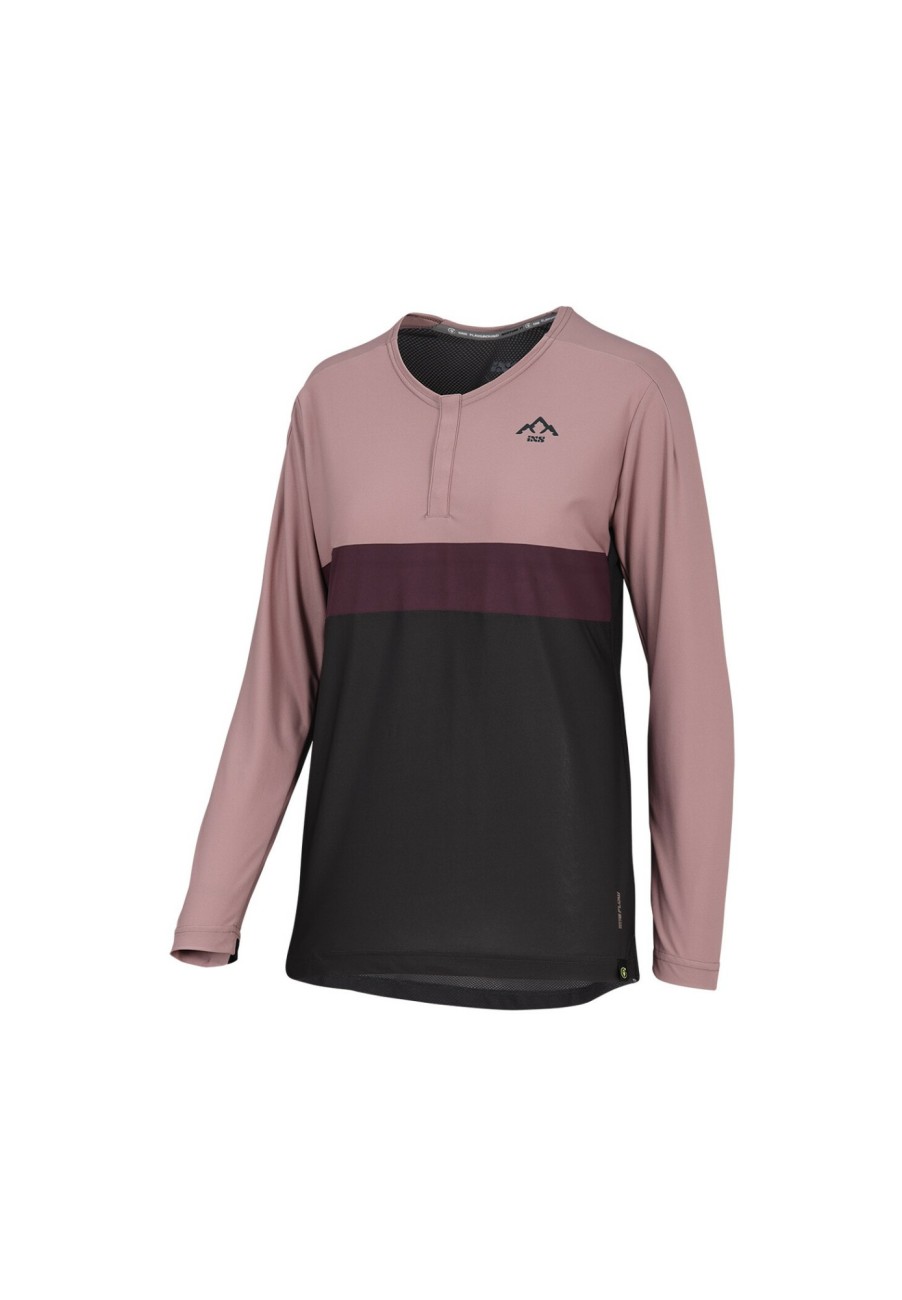 Trikots Langarm | IXS Ixs Flow Xtg Langarmtrikot Damen Grau/Pink