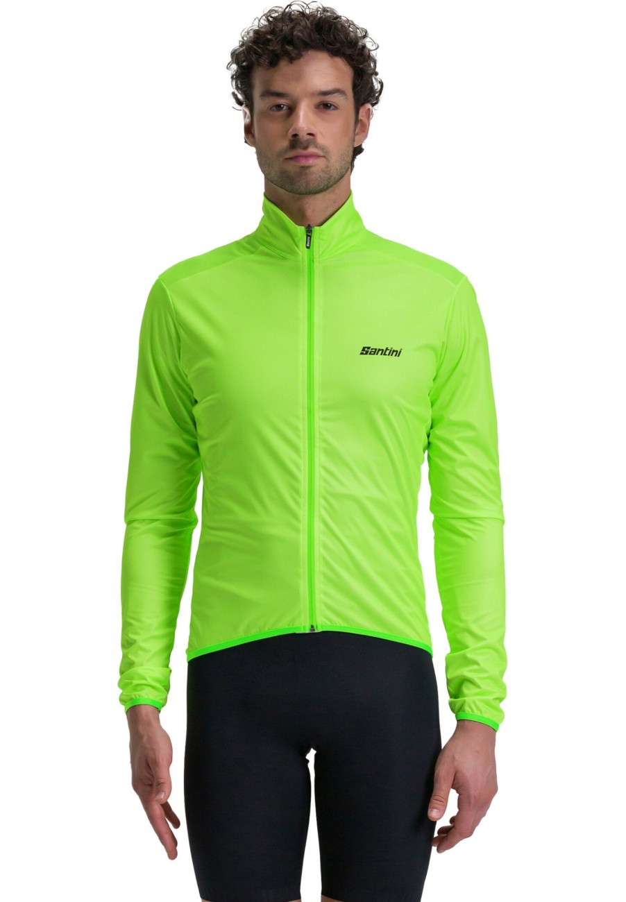 Windjacken | Santini Santini Nebula Windbreaker Mit Ruckentaschen Herren Grun