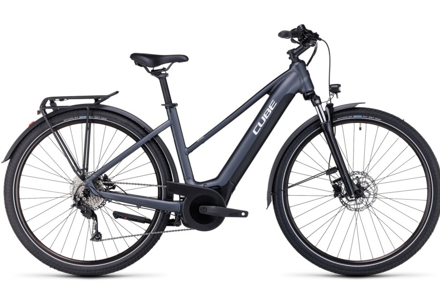 E-Bikes Trekking | Cube Cube Touring Hybrid One 625 Trapez Grau