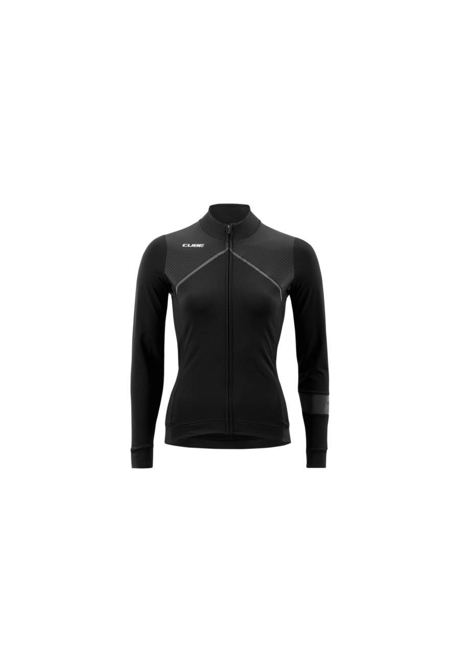 Rennrad Trikots | Cube Cube Blackline Langarm Trikot Damen Schwarz