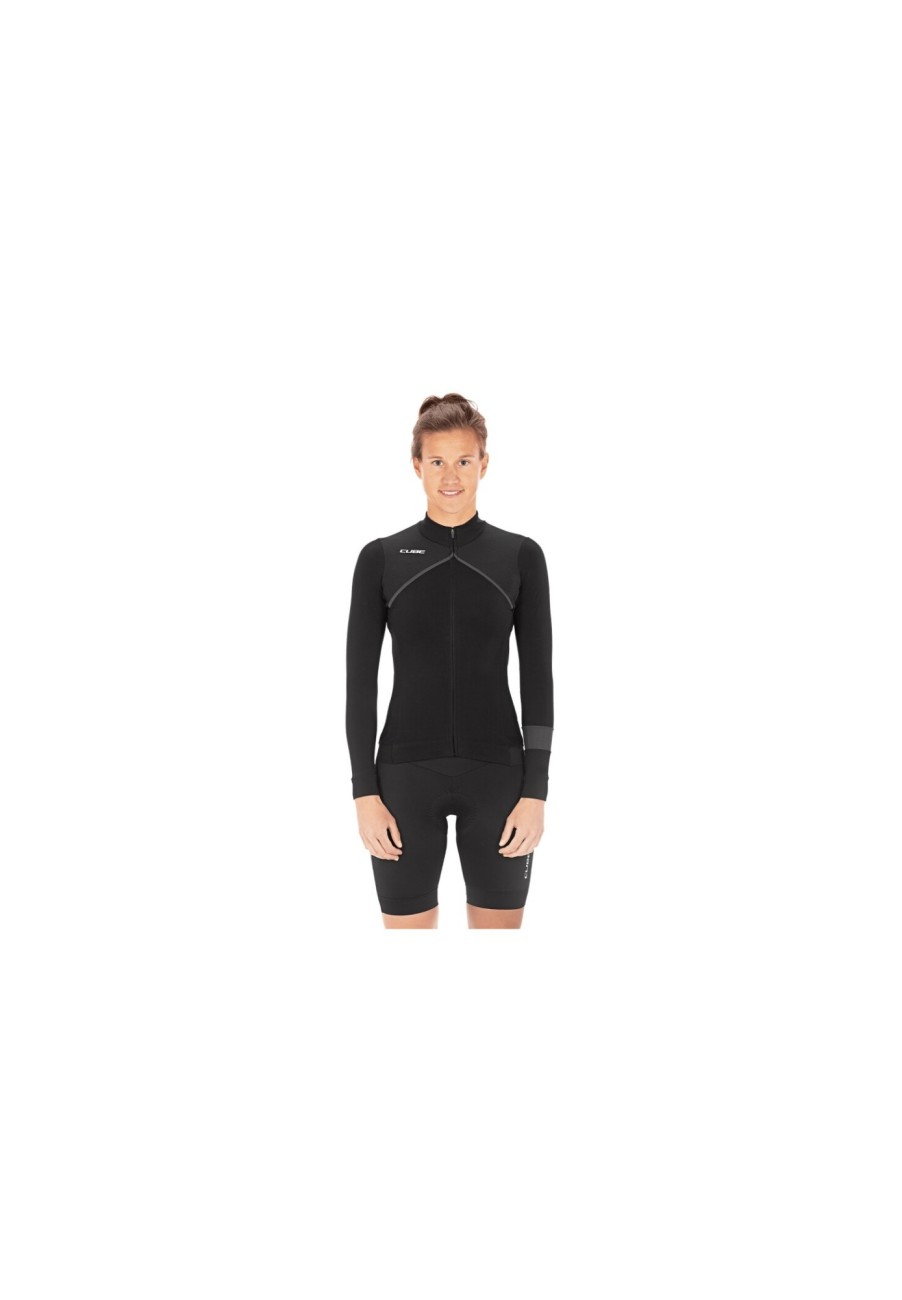 Rennrad Trikots | Cube Cube Blackline Langarm Trikot Damen Schwarz