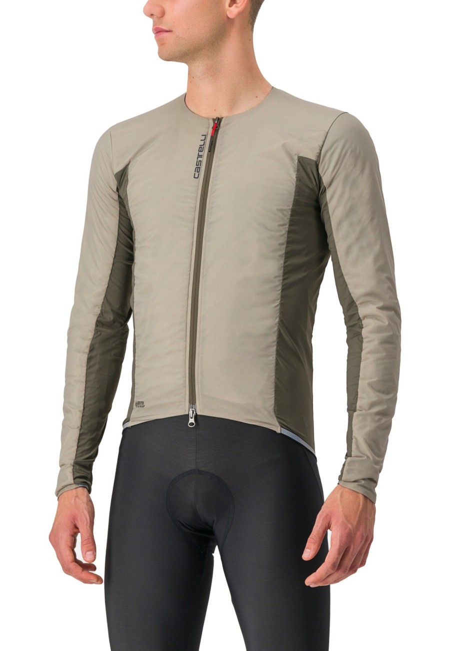 Rennrad Trikots | Castelli Castelli Fly Jack-Sey Langarm Trikot Herren Beige