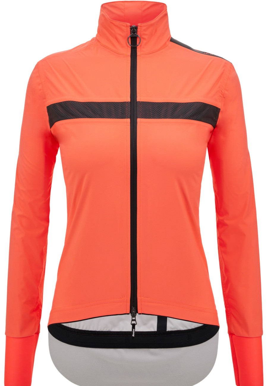 Rennradjacken | Santini Santini Guard Neos Regenjacke Damen Rot/Schwarz