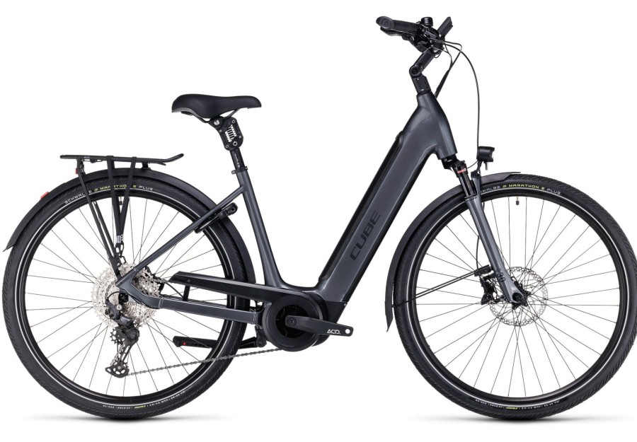 E-Bikes Trekking | Cube Cube Supreme Sport Hybrid Exc 625 Easy Entry Grau