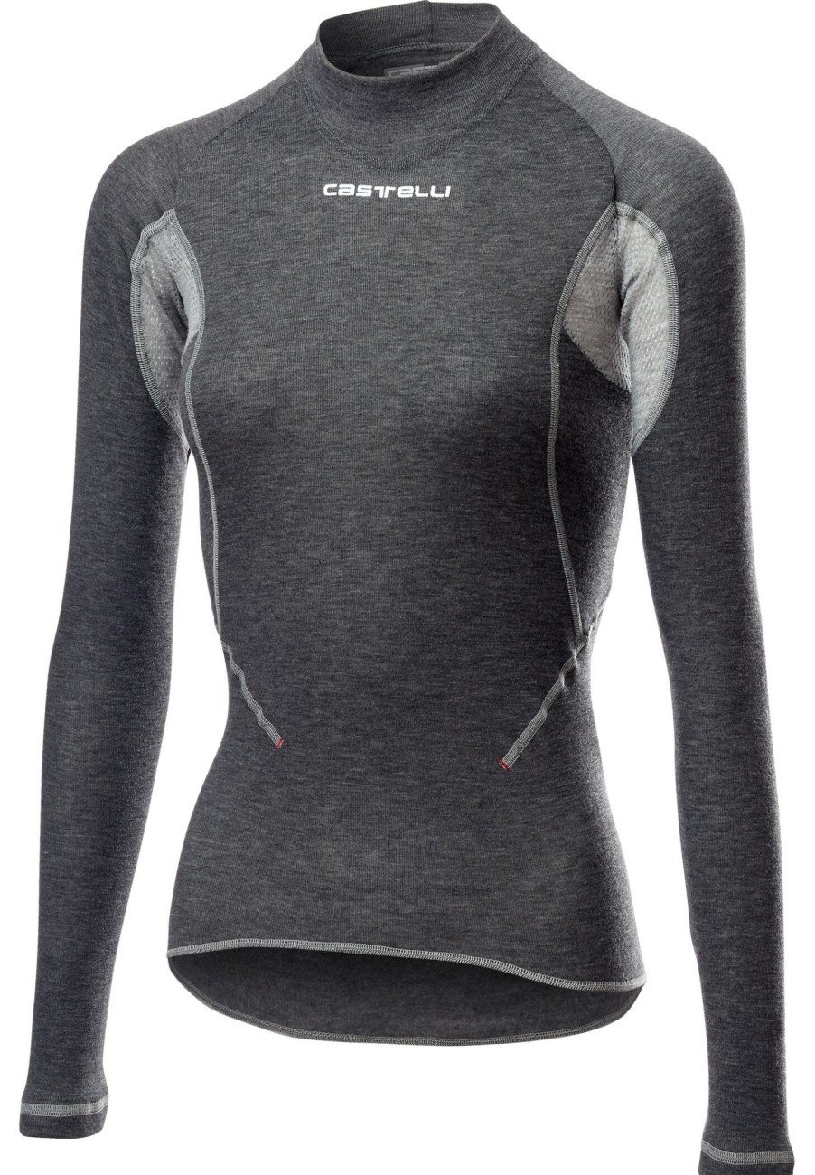 Langarm Shirts | Castelli Castelli Flanders 2 Warm Langarm Baselayer Damen Grau