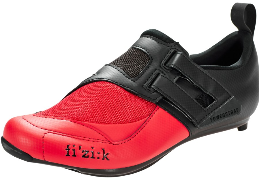 Rennradschuhe | Fizik Fizik Transiro Powerstrap R4 Triathlonschuhe Schwarz/Rot