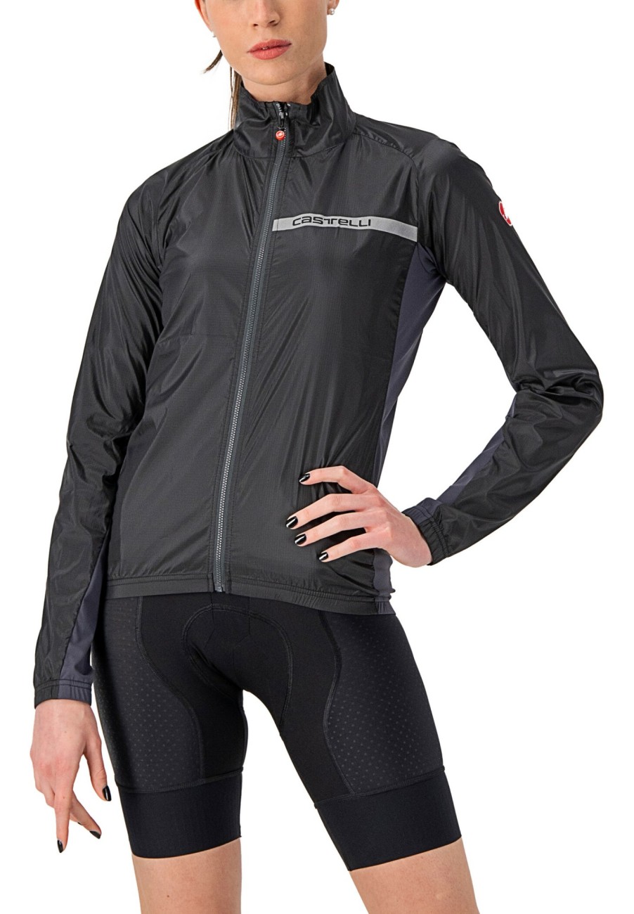 Rennradjacken | Castelli Castelli Squadra Stretch Jacke Damen Schwarz