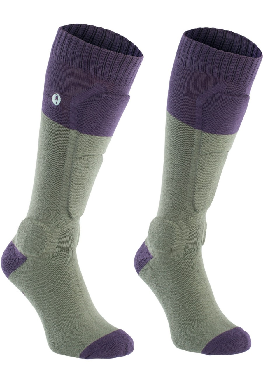 Socken | ION Ion Shin Pads Schienbeinschoner-Socken Oliv/Lila