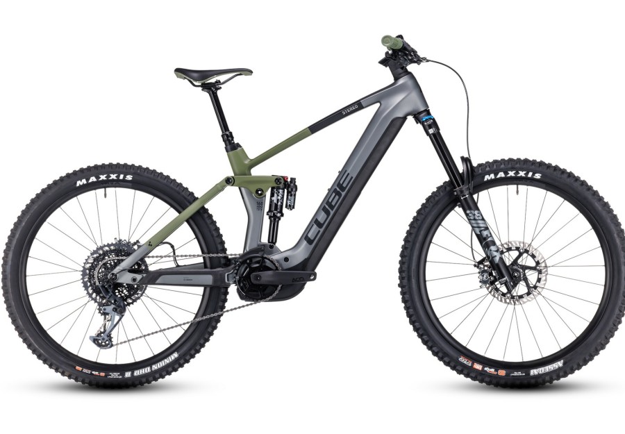 E-Mountainbikes | Cube Cube Stereo Hybrid 160 Hpc Tm 750 Grau/Oliv