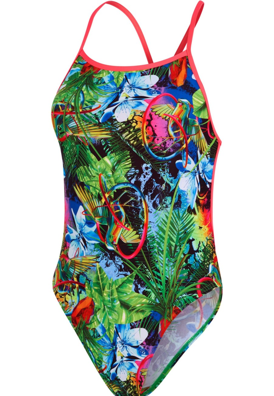 Schwimmbekleidung | speedo Speedo Lucid Jungle Allover Vback Schwimmanzug Damen Bunt